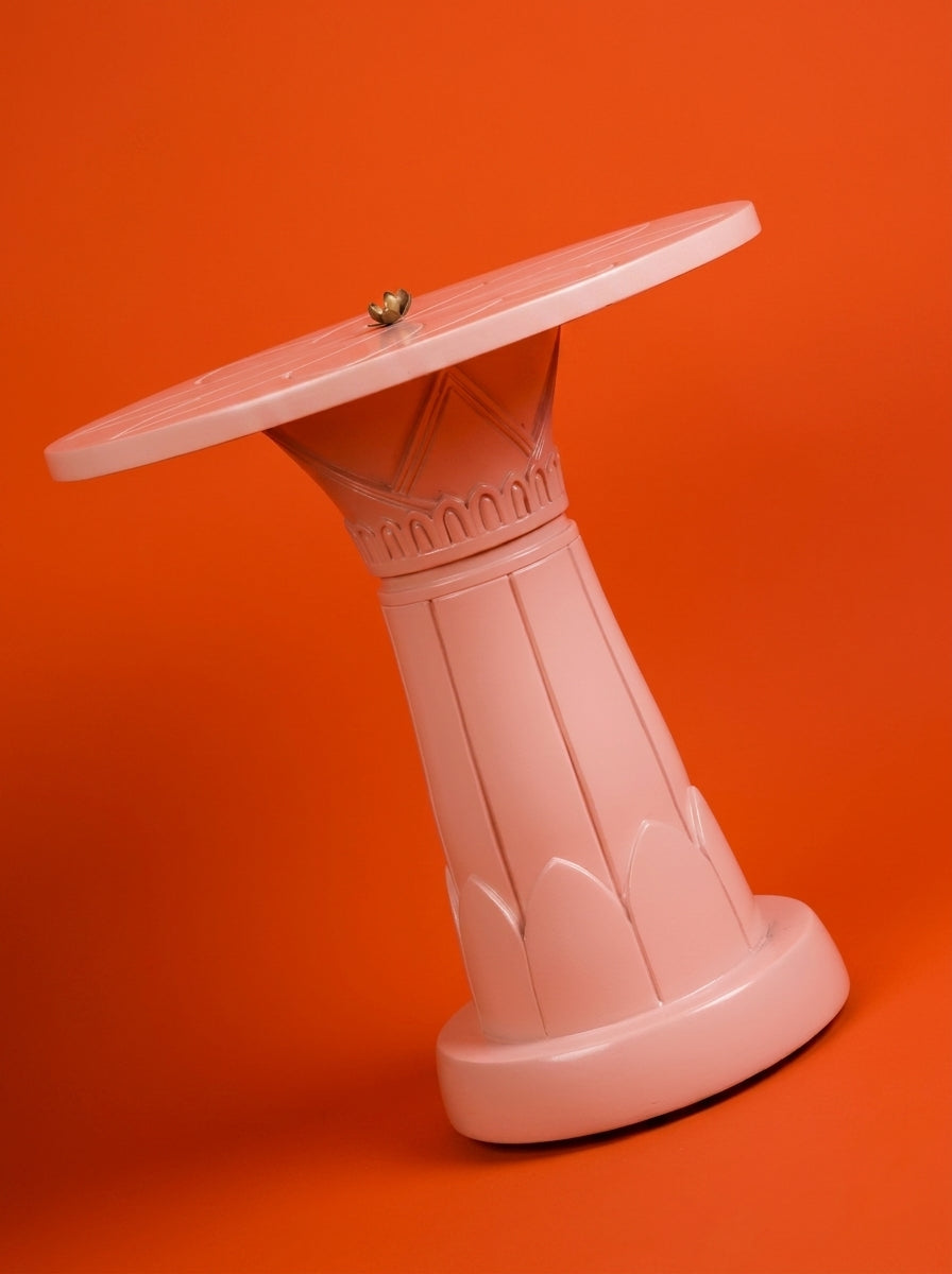 Egyptian Salmon Pink Column Table