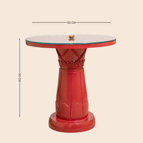 Egyptian Red Coral Column Table