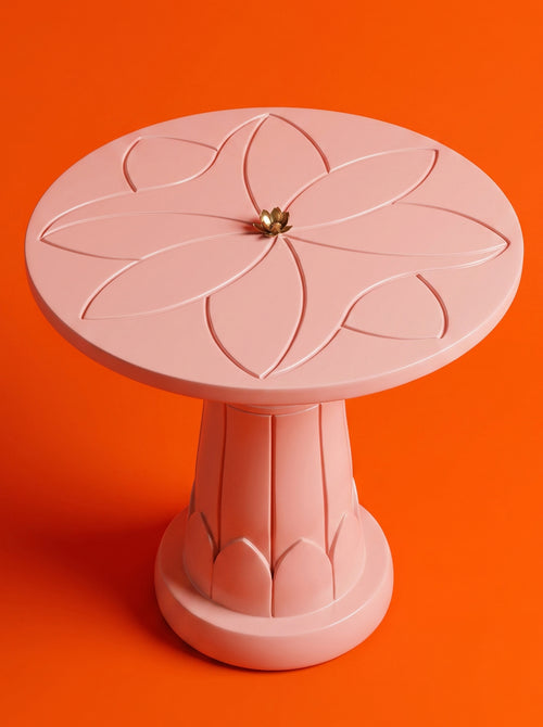 Egyptian Salmon Pink Column Table