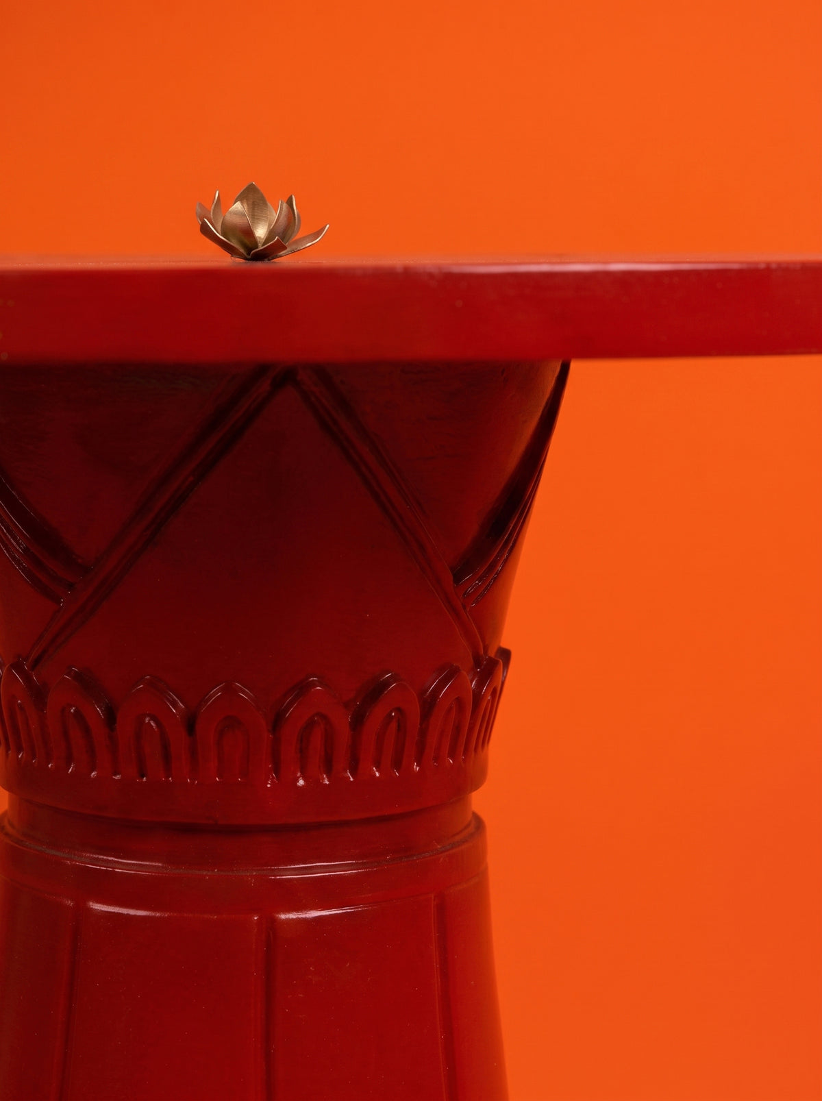 Egyptian Red Coral Column Table