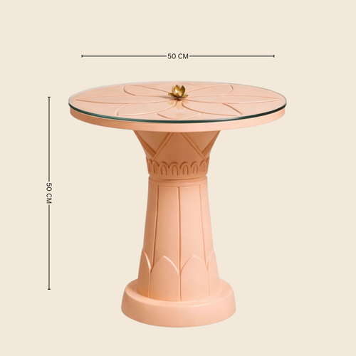 Egyptian Salmon Pink Column Table